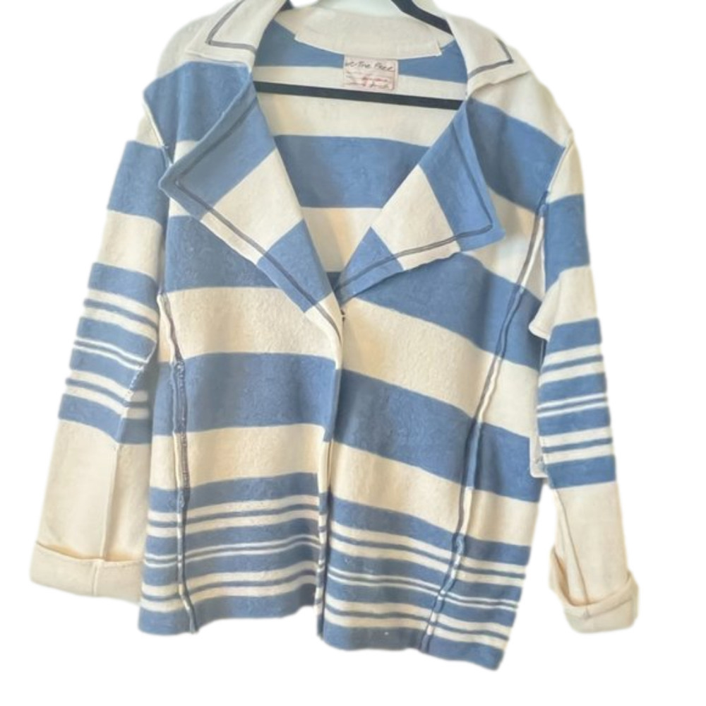 NWT We The Free Acadia Cardi By We The Free At Free People, Clouds Combo, XS/S